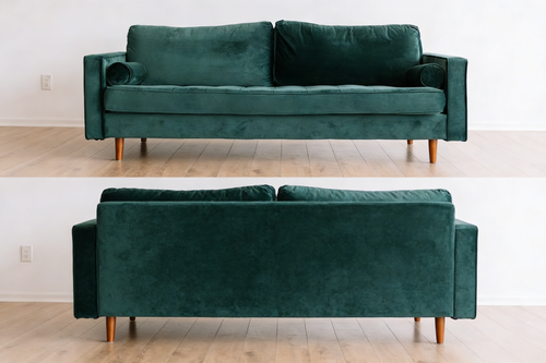 Calm Bett mit Eichenholz-Kopfteil - Grün