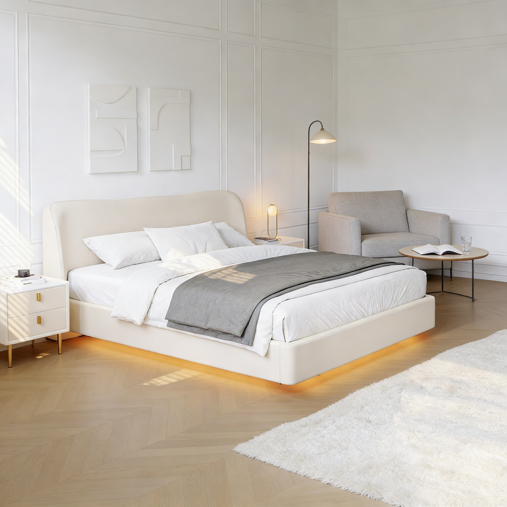 Circle Couchtisch - Glas Tischplatte (Beige)