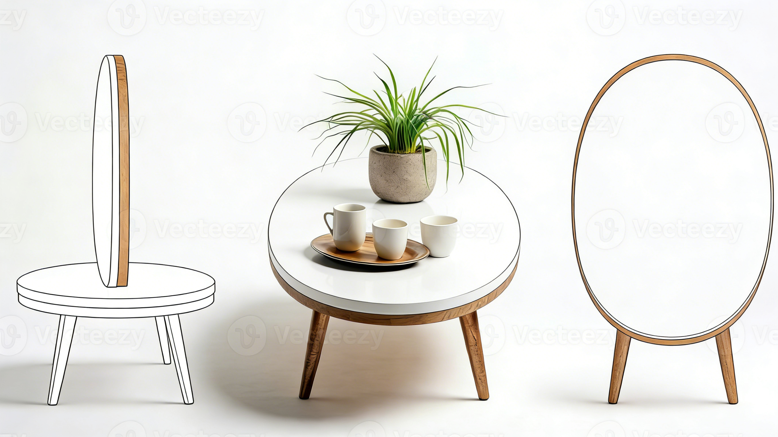 Form Couchtisch - Eiche Tischplatte (Grün)